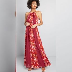 Illuminated Elegance Chiffon Maxi